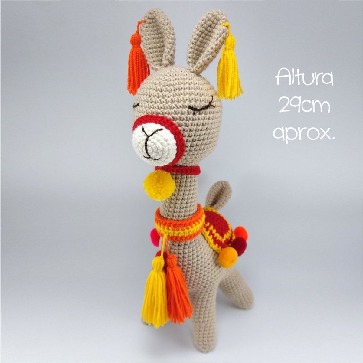 GENERICO - Llama amigurumi peru 29cm peluche adorno