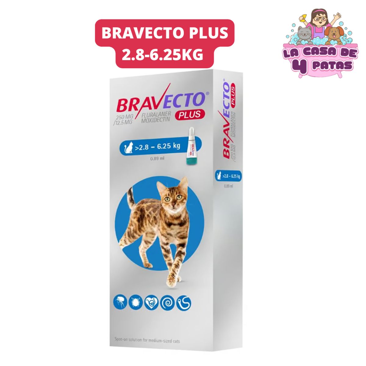 BRAVECTO - BRAVECTO PLUS ANTIPULGAS 2.8 A 6.25
