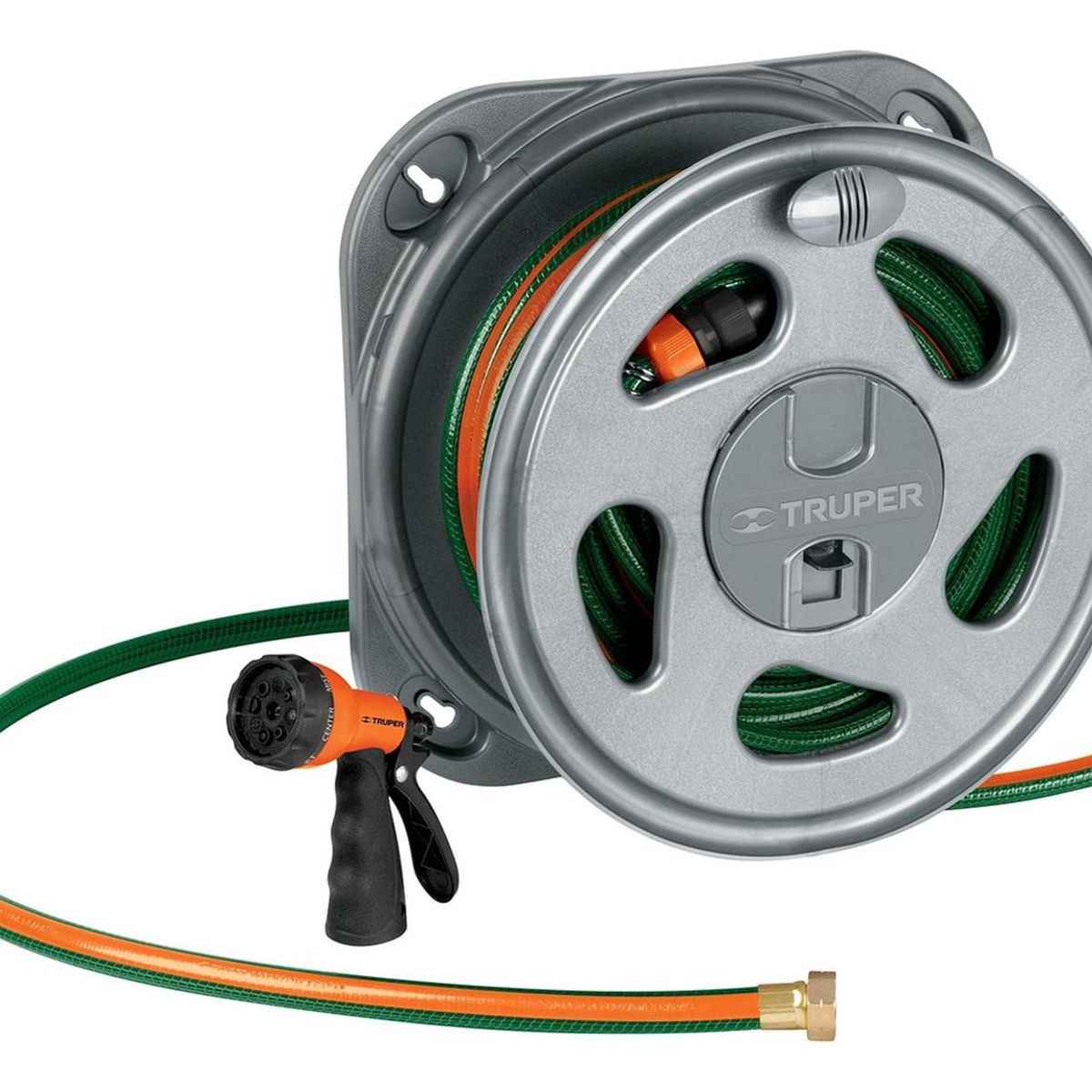 TRUPER - Combo manguera 20m + pistola de riego y porta manguera truper