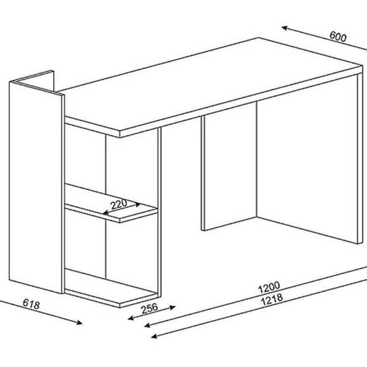 BARAKA HOME - Escritorio con Estante Niutao - Blanco