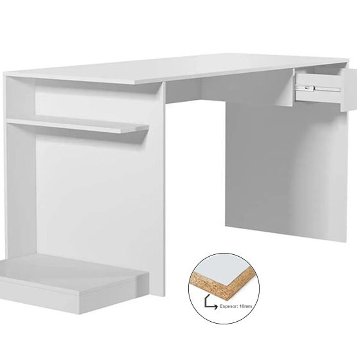 BARAKA HOME - Escritorio Gamer Nauru - Blanco