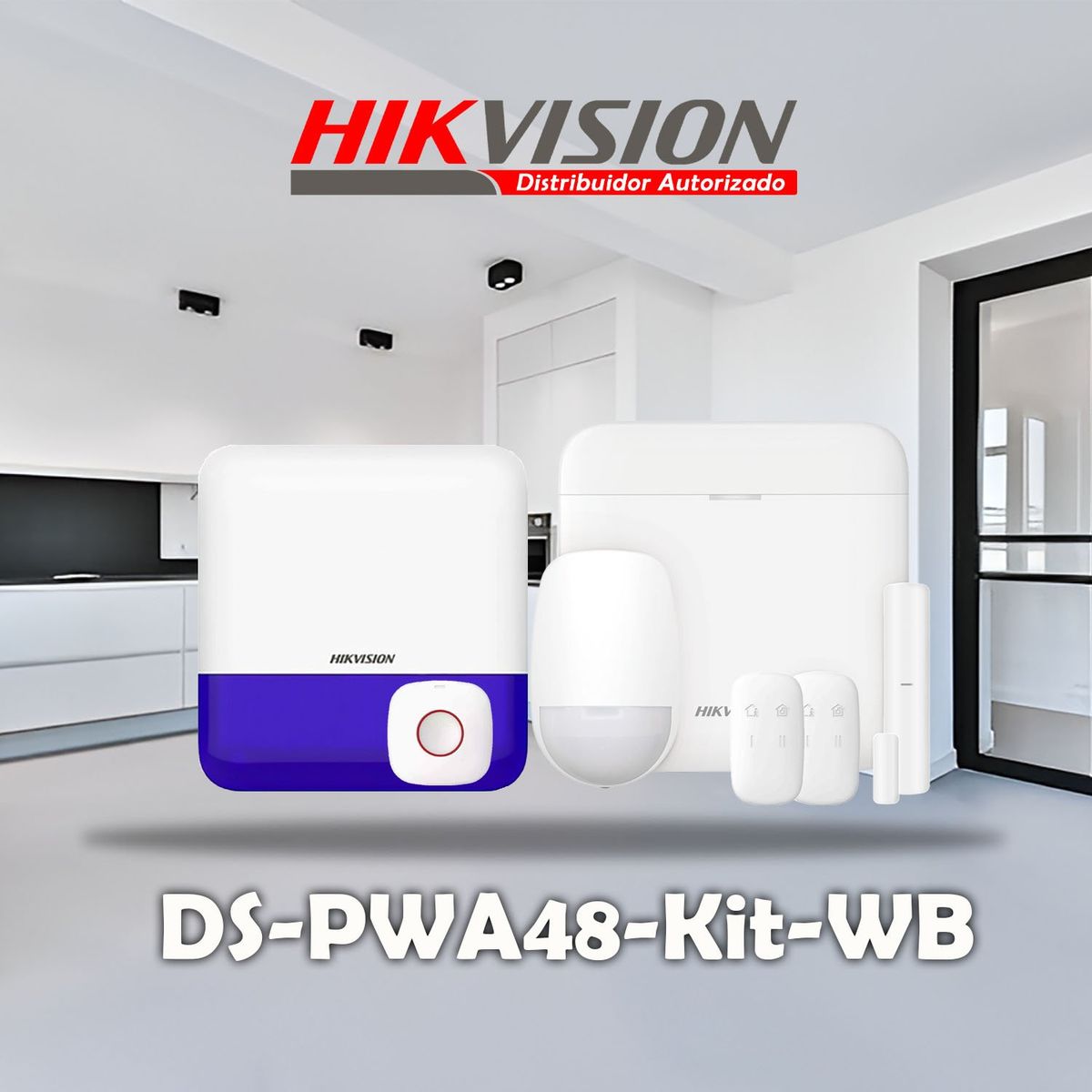 HIKVISION - KIT ALARMA INALAMBRICA HIKVISION DS-PWA48-KIT-WB HASTA 48 ZONAS ALARMA