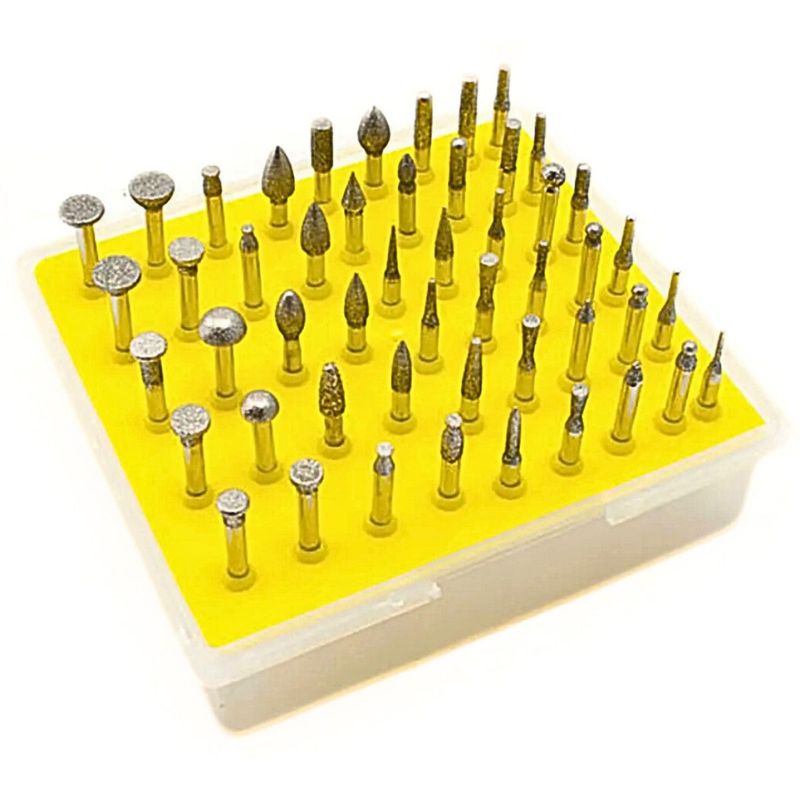 GENERICO - Set de 50 Fresas Diamantadas de 1/8" - ideal para Joyería y Artesanía