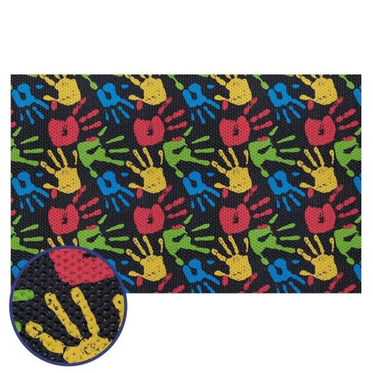 DECORPLAS - Alfombra infantil Brisa Palma de manos negro 1.00 X 1.30 mts.