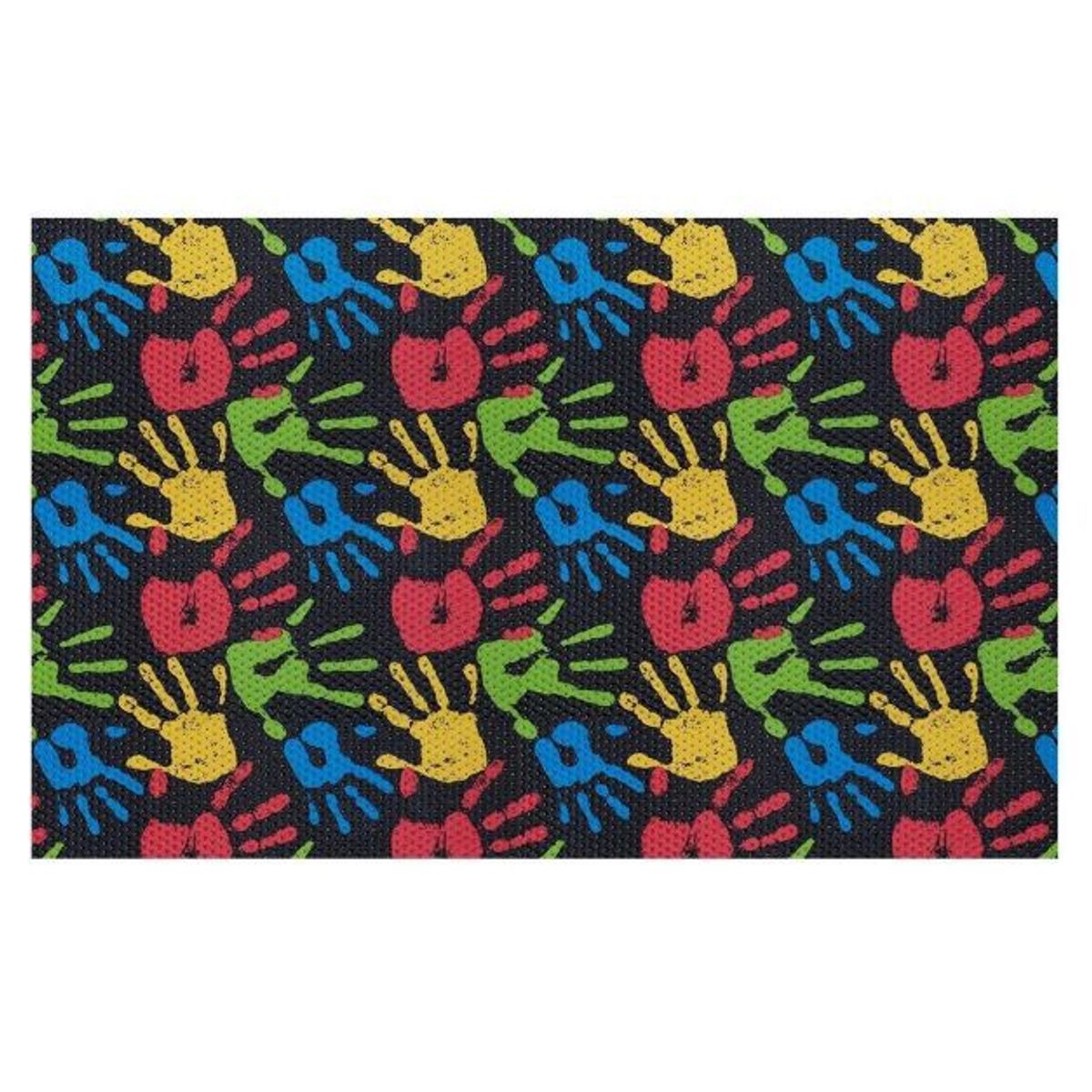 DECORPLAS - Alfombra infantil Brisa Palma de manos negro 1.00 X 1.30 mts.