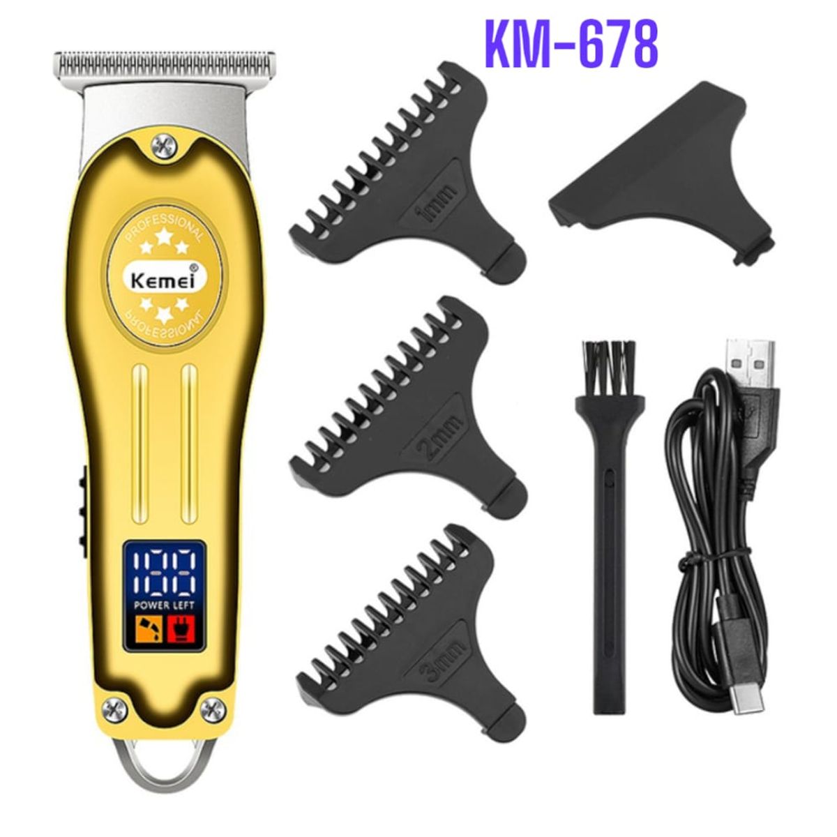 GENERICO - KEMEI Maquina Cortapelo Patillera Trimmer KM-678
