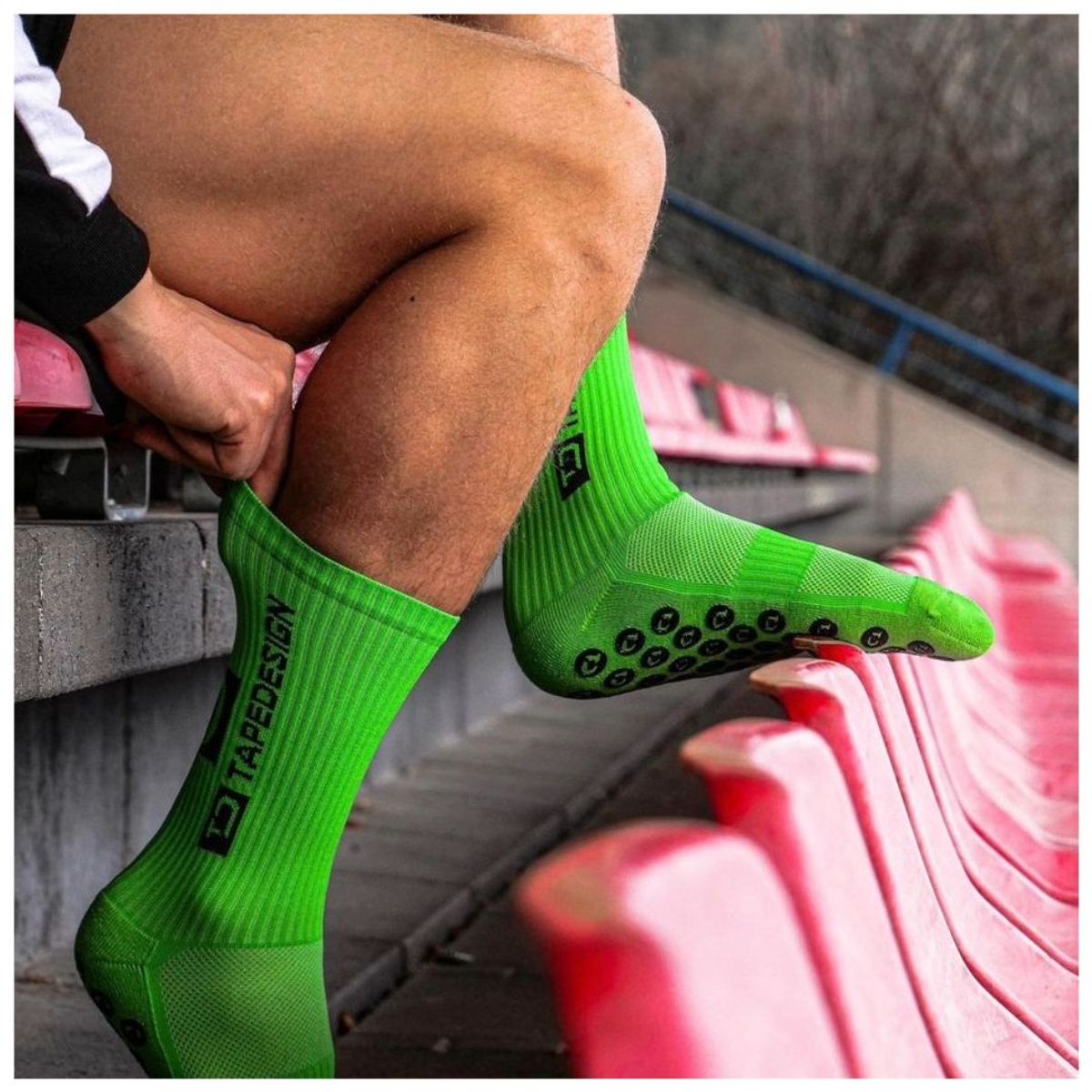 GENERICO - Medias Largas de Compresión Deportiva Verde neon