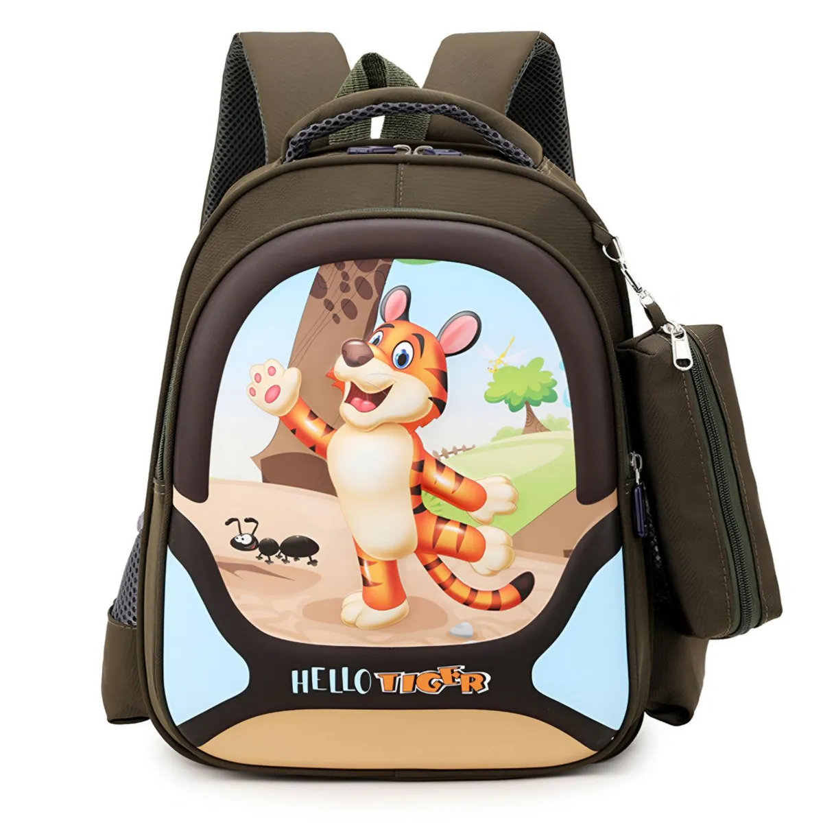 GENERICO - Mochila escolar infantil para niños animalitos tigre