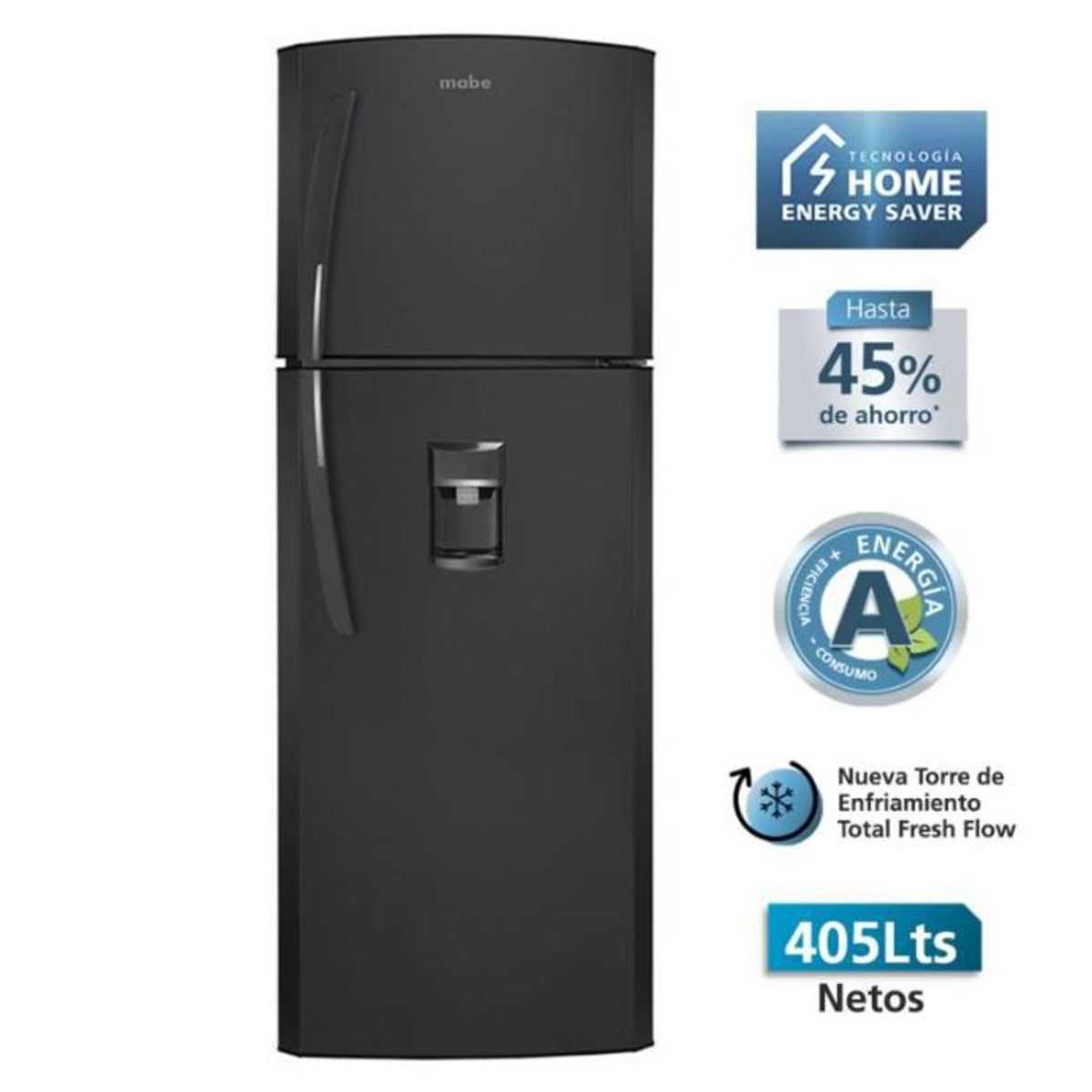 MABE - Refrigeradora No frost 405 Lts Netos Grafito Mabe - RMP420FLPG1