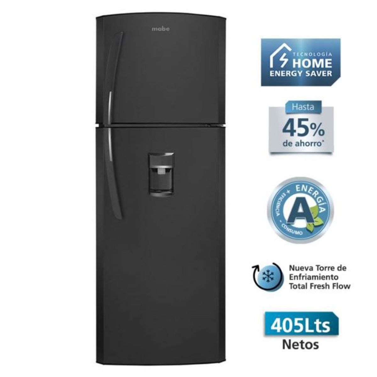 MABE - Refrigeradora No frost 405 Lts Netos Grafito Mabe - RMP420FLPG1