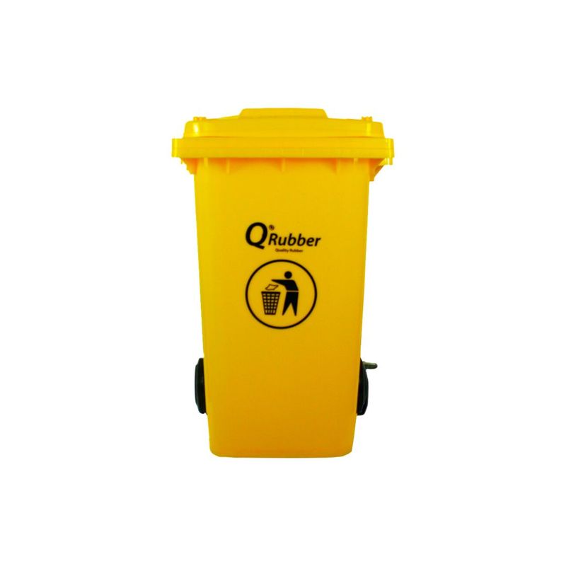 QRUBBER - Tacho de plástico HDPE 240 litros amarillo con pedal QRubber