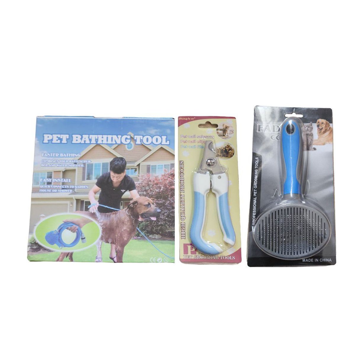 GENERICO - KIT Cepillo rociador con manguera Cortaúñas y Cepillo