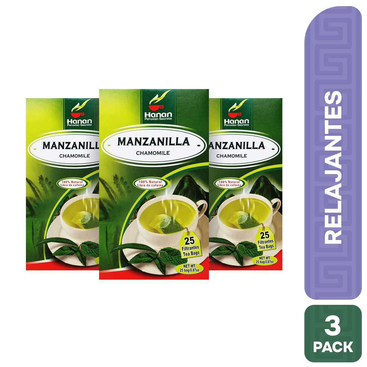 HANAN PERUVIAN SECRETS - Manzanilla Filtrante Hanan Tripack 25 und