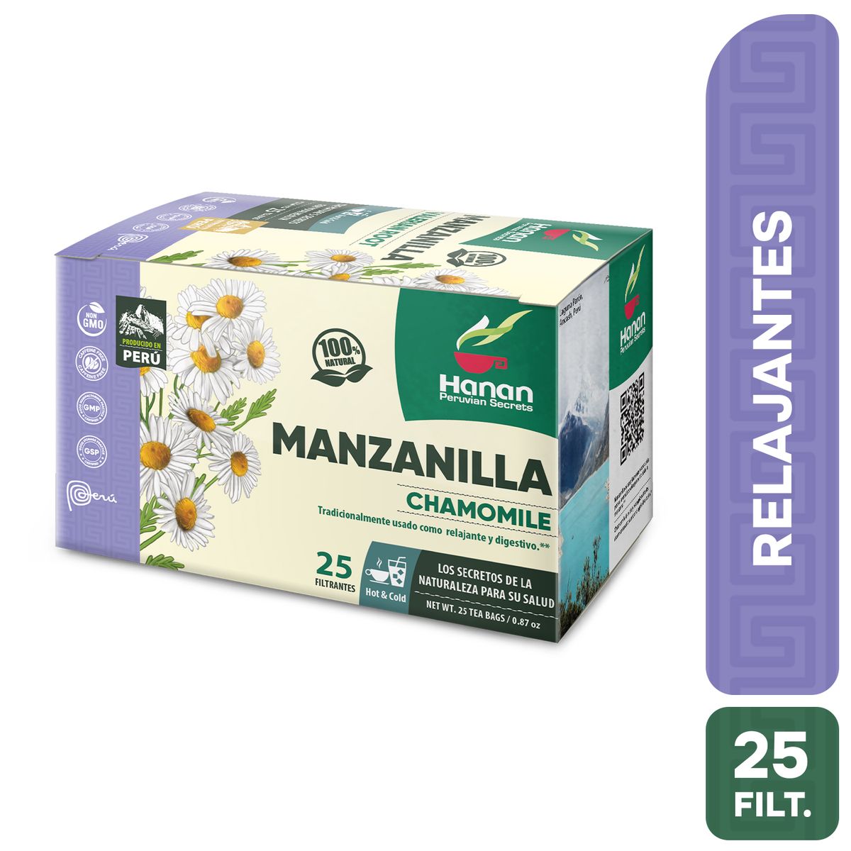 HANAN PERUVIAN SECRETS - Manzanilla Filtrante Hanan Tripack 25 und