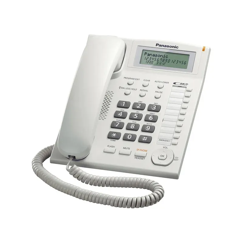 PANASONIC - TELÉFONO FIJO PANASONIC ALÁMBRICO BLANCO KX-TS880LXW