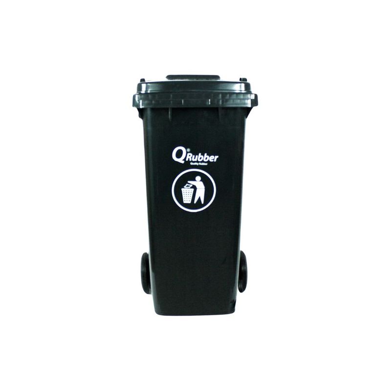QRUBBER - Tacho de plástico (HDPE) 120 litros gris QRubber