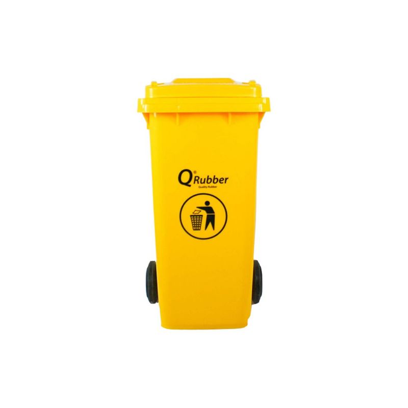 QRUBBER - Tacho de plástico (HDPE) 120 litros amarillo QRubber
