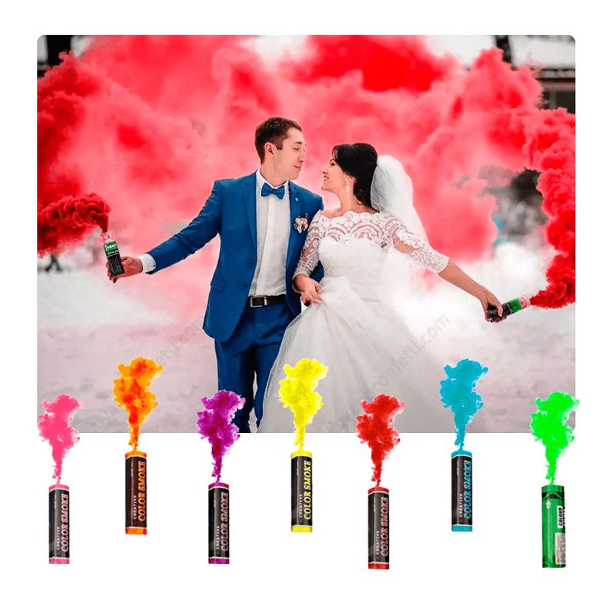 GENERICO - HUMO de Color de 12 cm Matrimonios /Cumpleaños 1 und