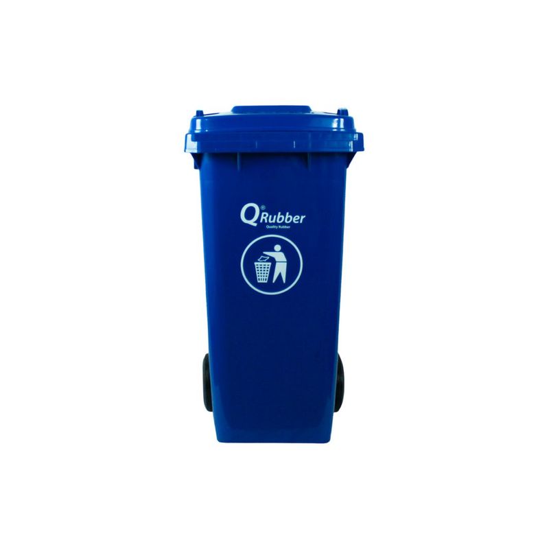 QRUBBER - Tacho de plástico (HDPE) 120 litros azul QRubber