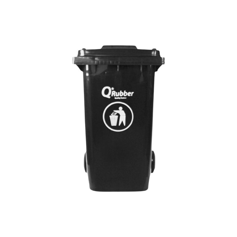 QRUBBER - Tacho de plástico (HDPE) 240 litros gris QRubber