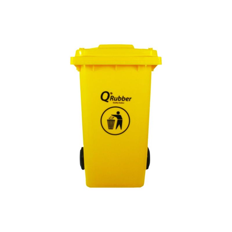 QRUBBER - Tacho de plástico (HDPE) 240 litros amarillo QRubber