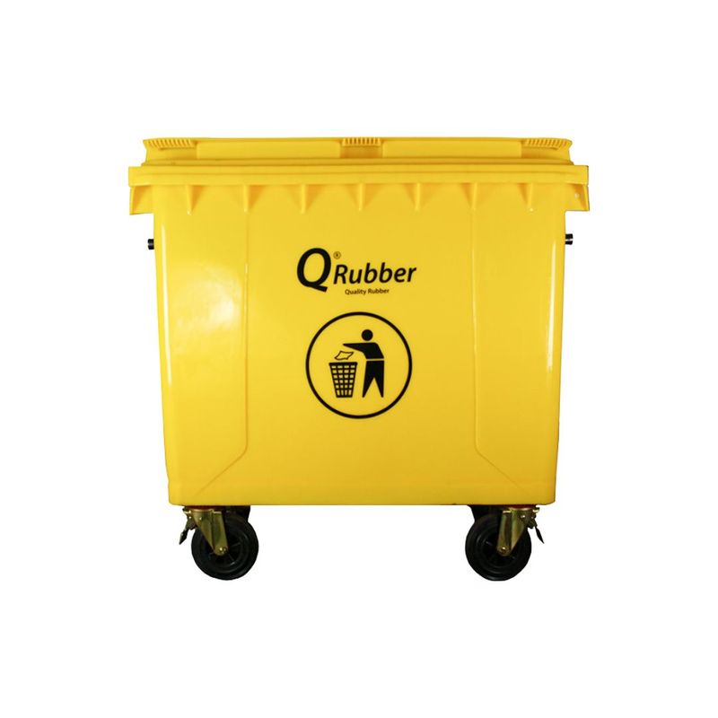 QRUBBER - Contenedor de plástico (HDPE) 660 litros amarillo QRubber