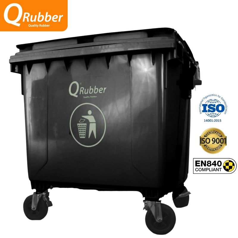 QRUBBER - Contenedor de plástico (HDPE) 1100 gris QRubber