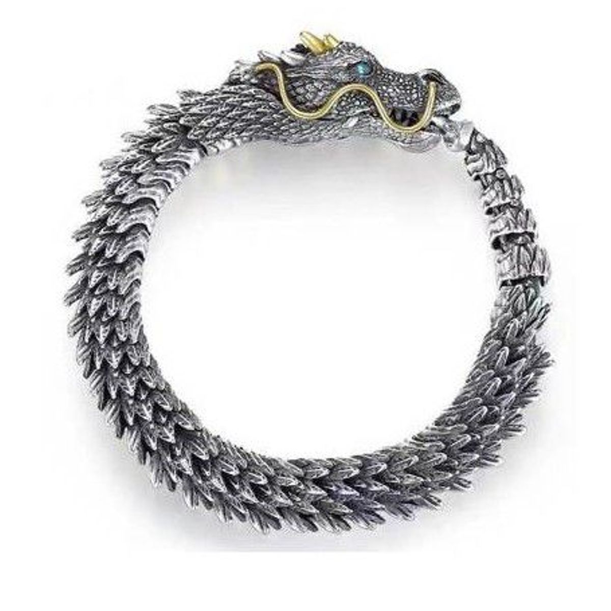 GENERICO - Brazalete de Dragón en Acero Inoxidable 20 cm