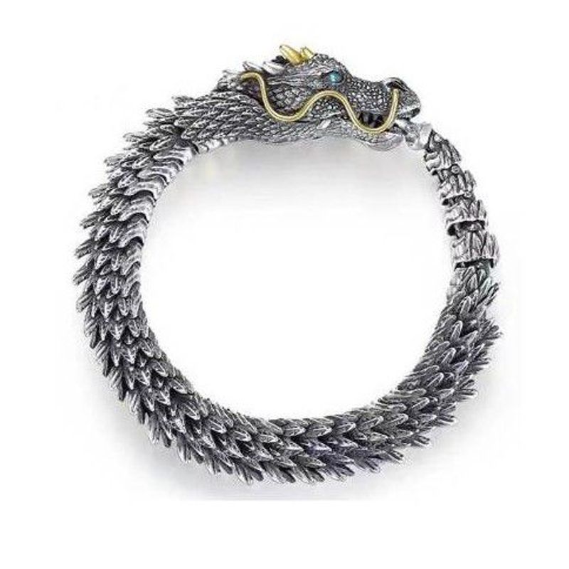 GENERICO - Brazalete de Dragón en Acero Inoxidable 20 cm