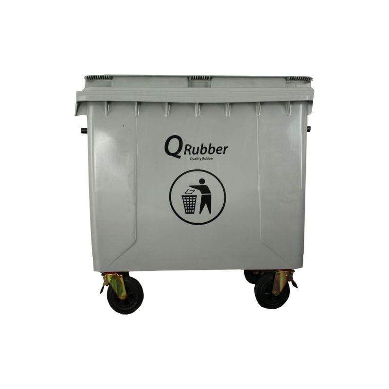 QRUBBER - Contenedor de plástico (HDPE) 1100 litros amarillo QRubber
