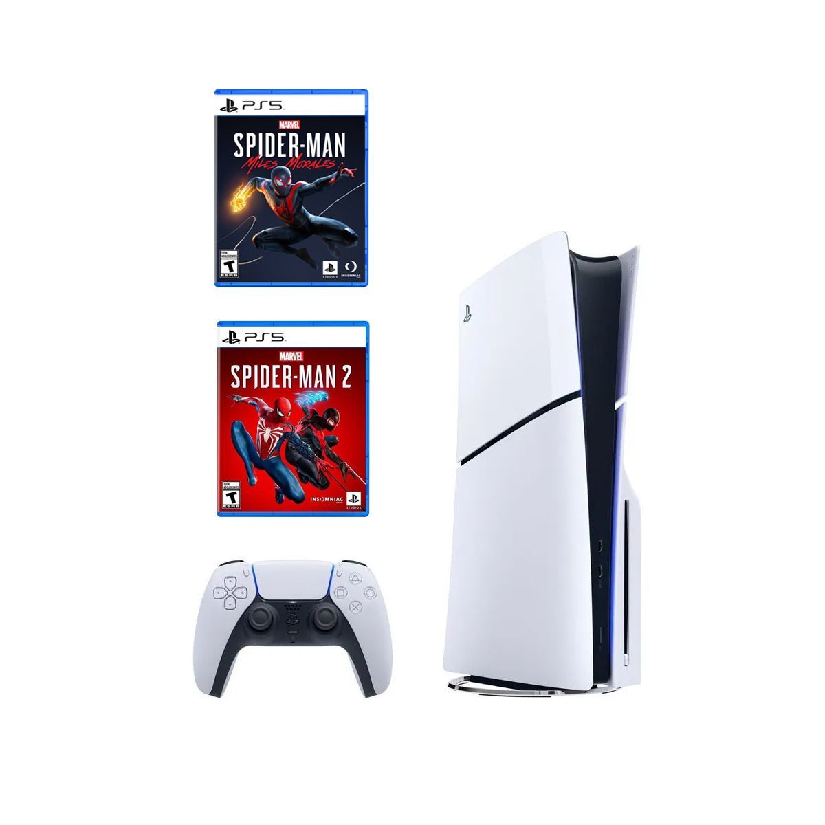 SONY - Consola Ps5 Slim Lector de Discos+ Spiderman Miles Morales+Spiderman 2