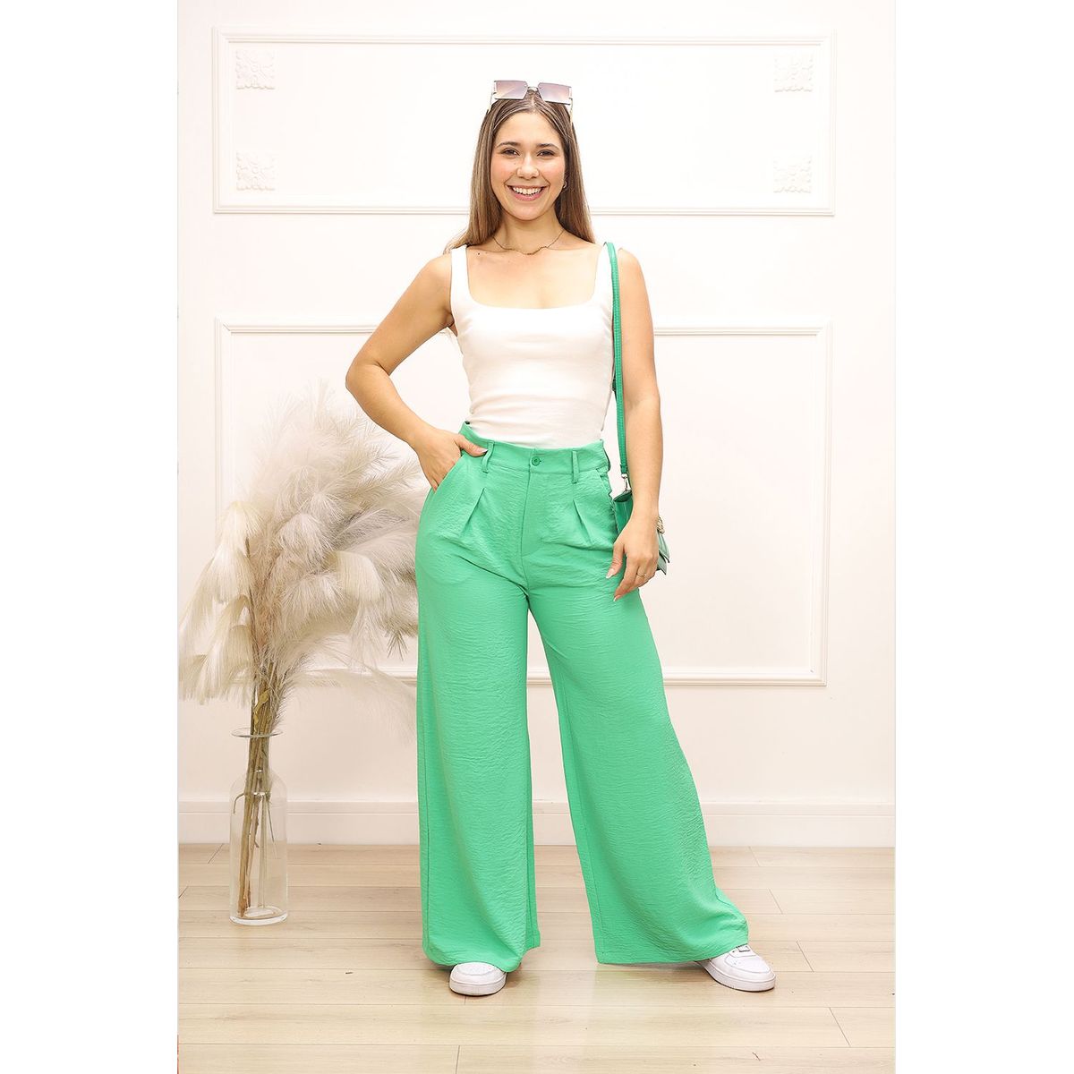 GENERICO - Pantalón Casual Mujer Camila Color Verde Estacion 108