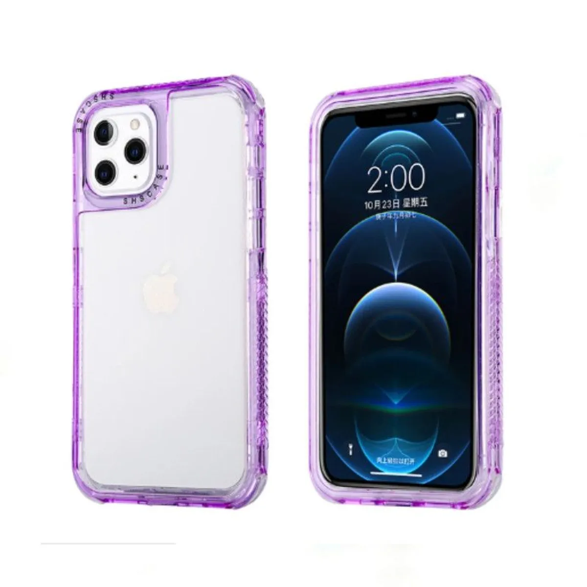 CASE - Case 3 En 1 Con Borde de Color Para Iphone 13 - Lila