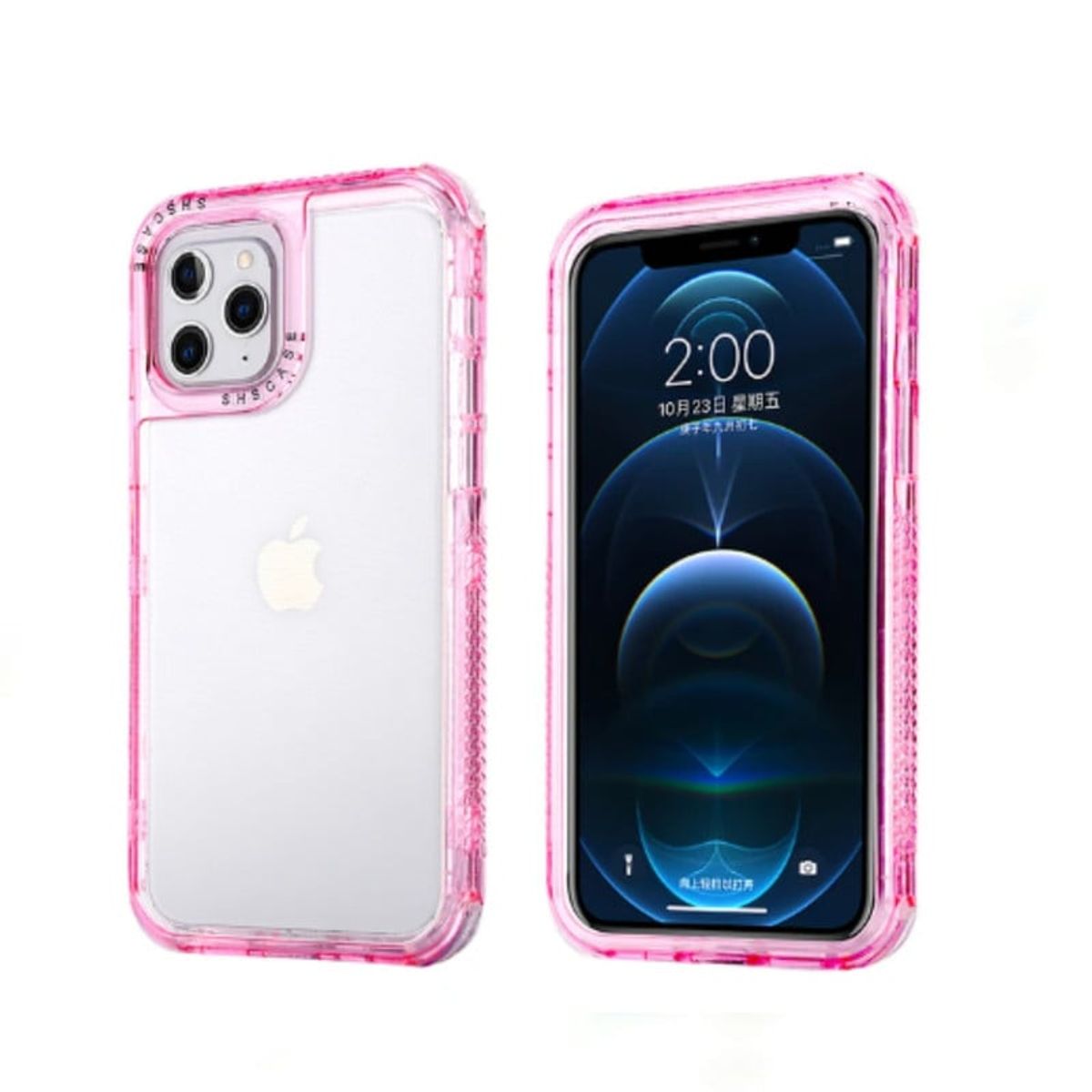 CASE - Case 3 En 1 Con Borde de Color Para Iphone 14 Pro Max - Rosa