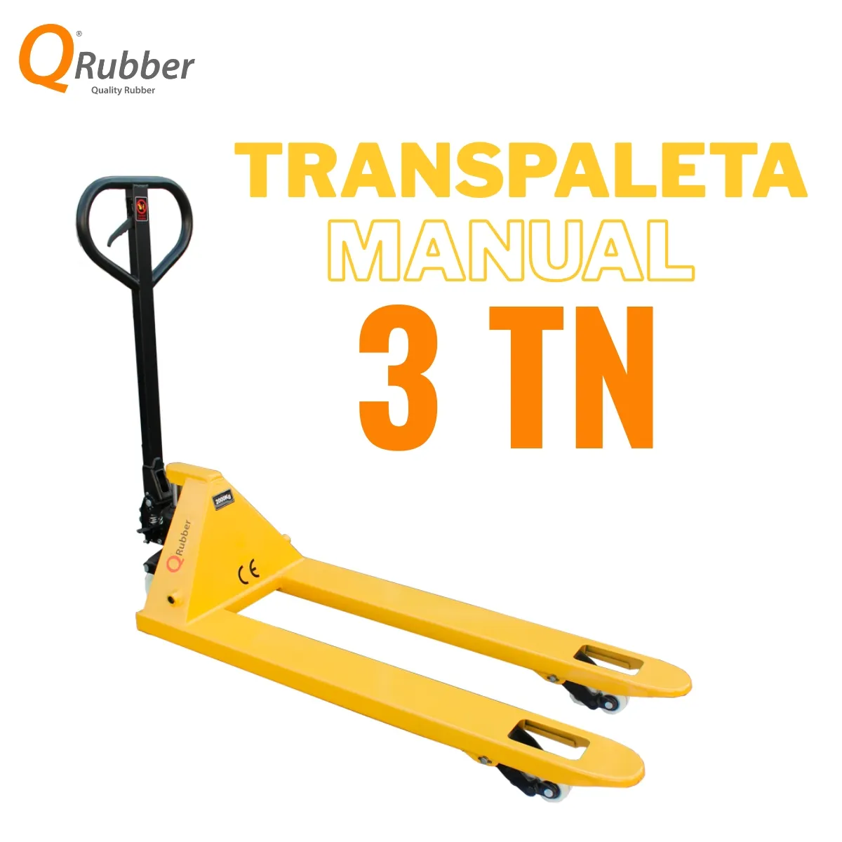 QRUBBER - Transpaleta manual carga 3 toneladas QRubber