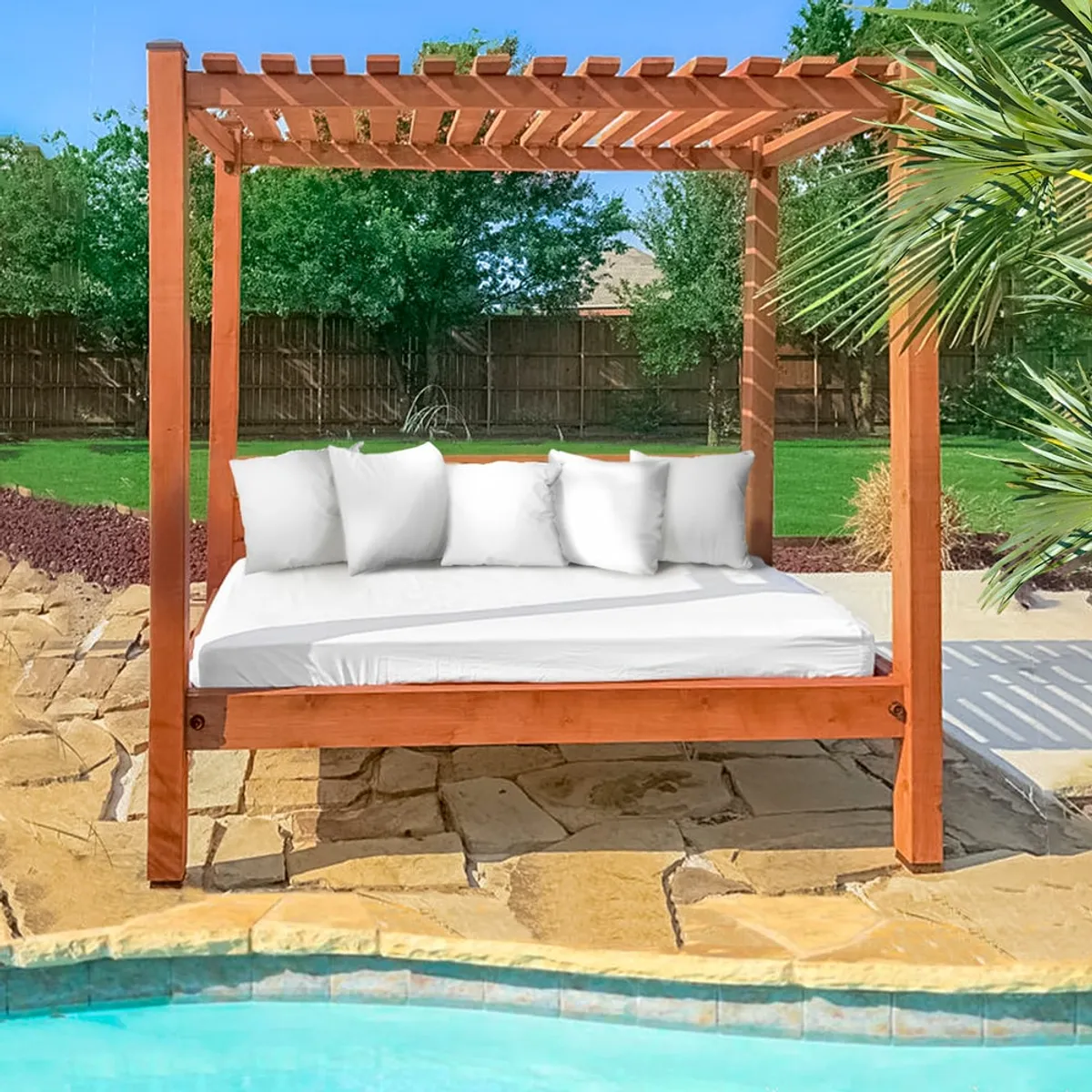 MOVENDA - Reposera de Piscina con techo Lucina Movenda