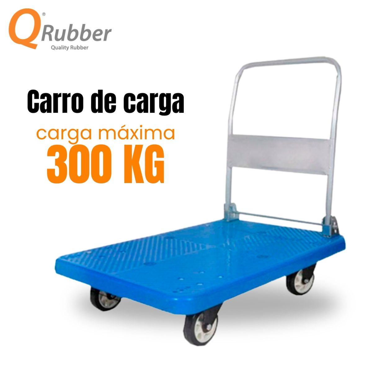 QRUBBER - Carro de carga plegable 300 kg QRubber