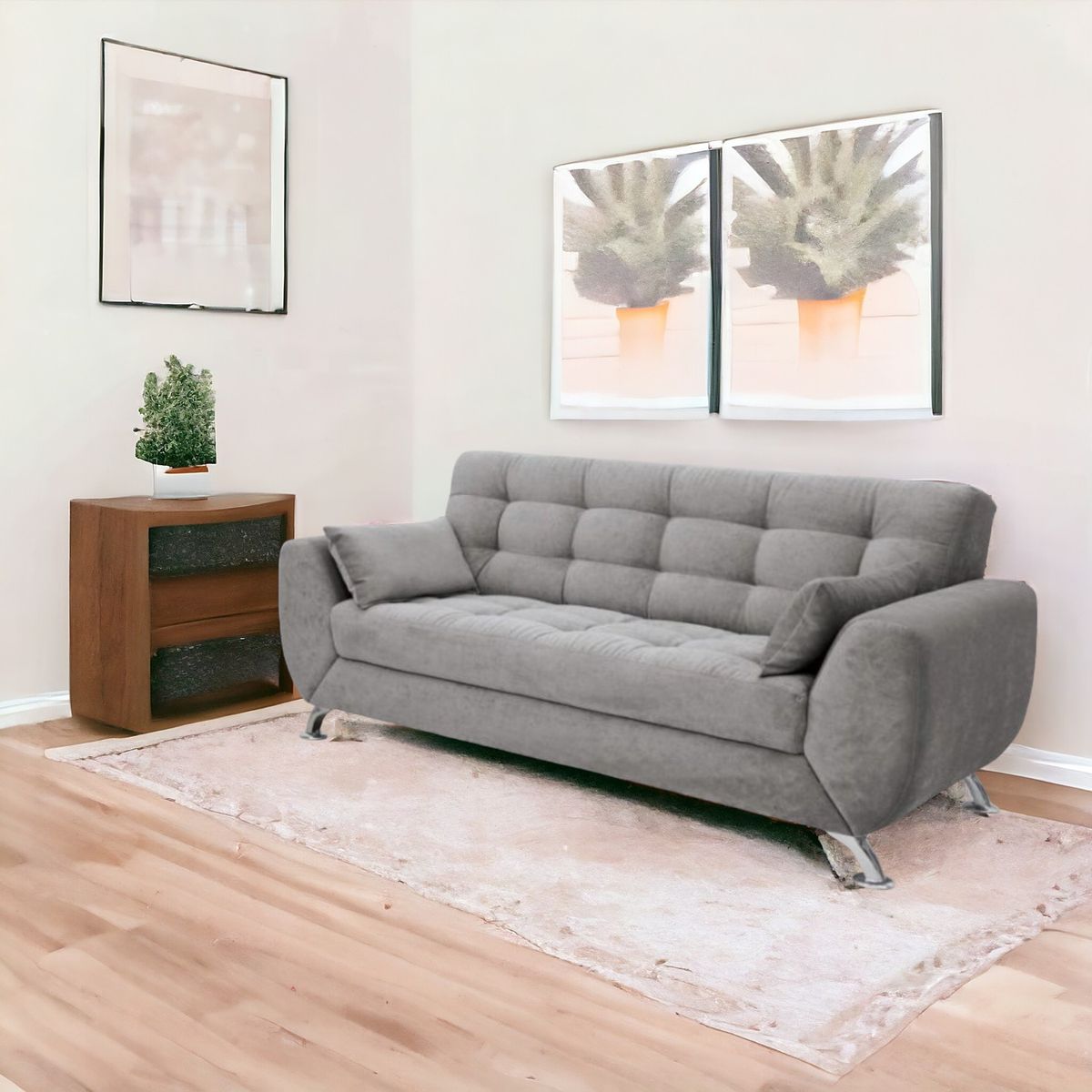 GENERICO - Sofá 3 Cuerpos Colima - Gris Claro