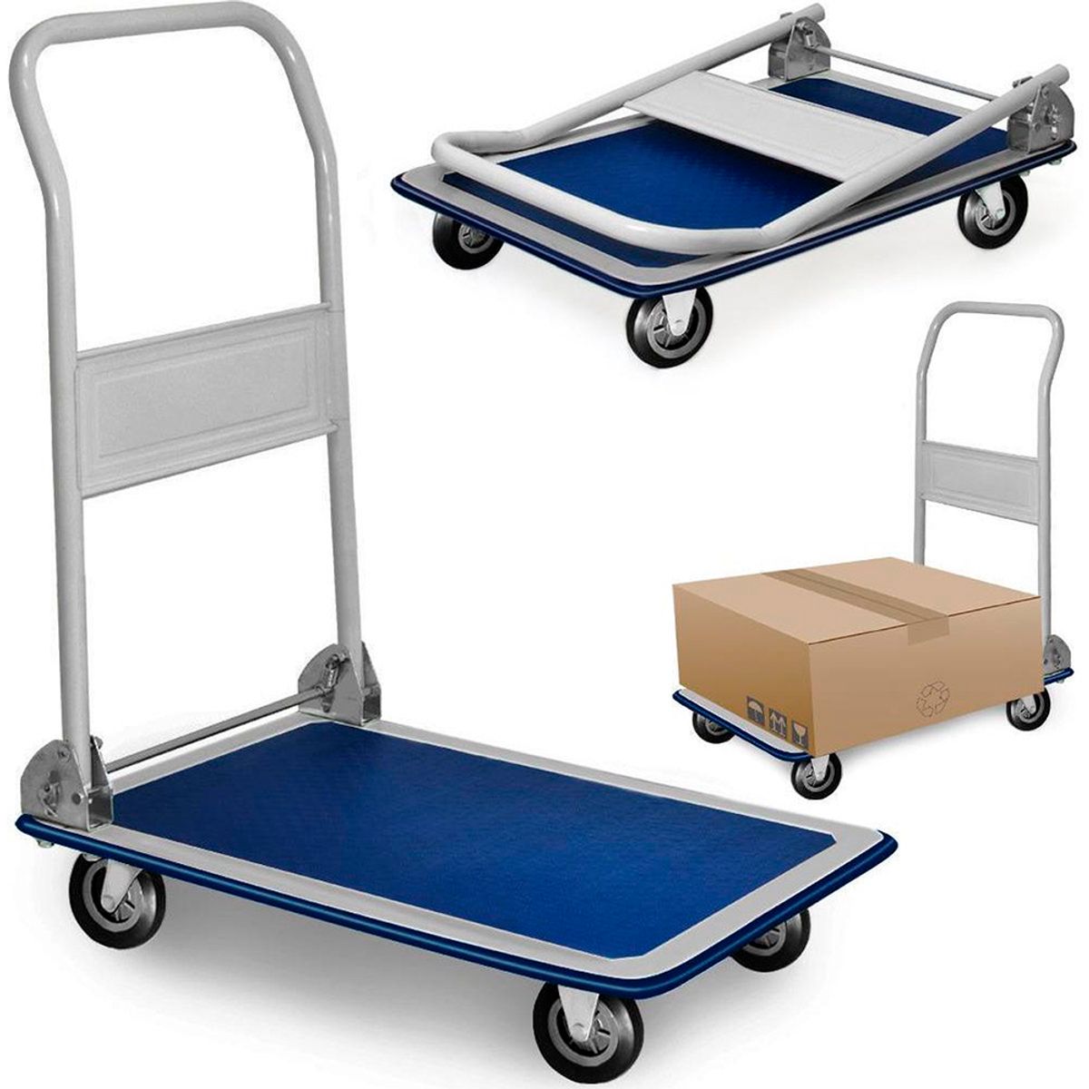 QRUBBER - Carro de carga plegable 150 kg QRubber