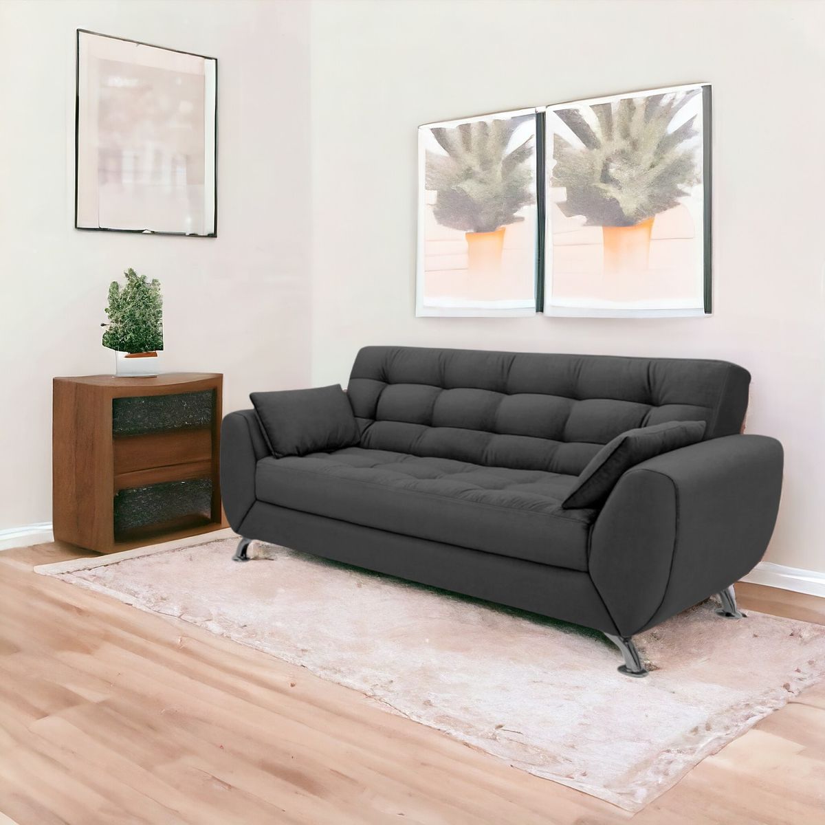 GENERICO - Sofá 3 Cuerpos Colima - Gris Oscuro