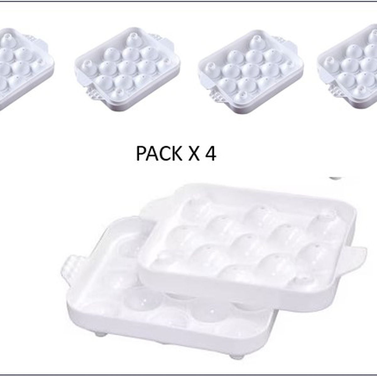 GENERICO - Pack x 4 Cubeteras de Hielo de forma esférica