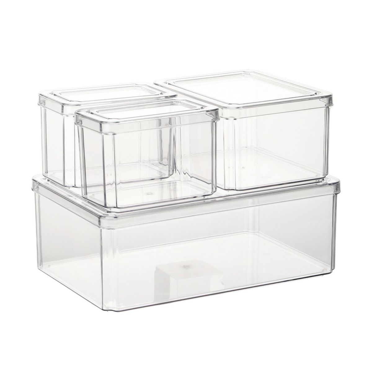 ELMEJORPRECIO - Set De 4 Tápers Organizadores Para Refrigerador Cocina