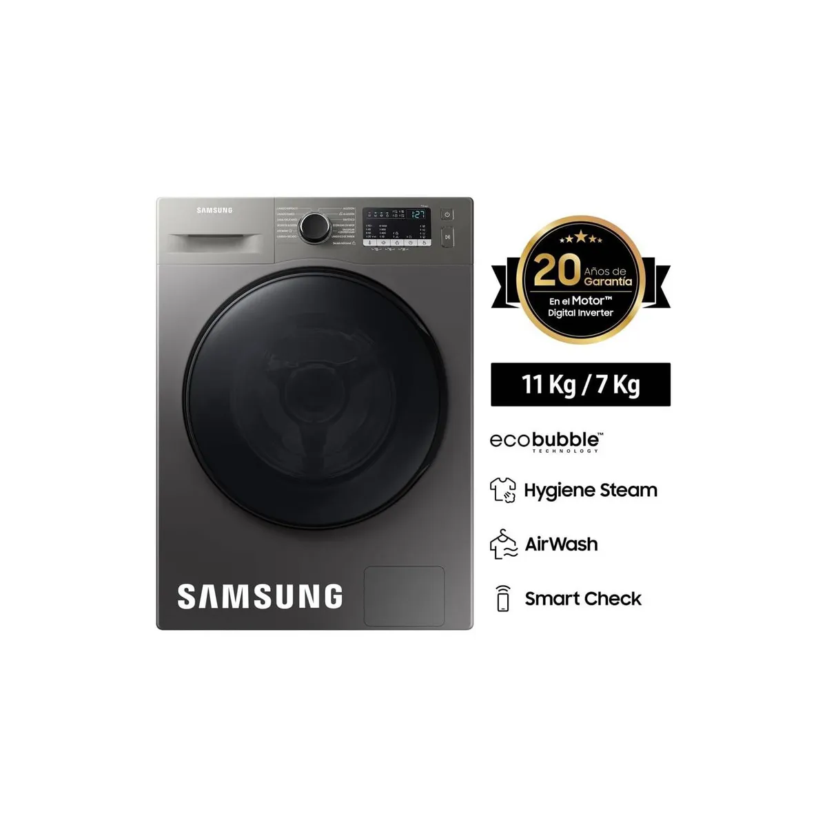 SAMSUNG - LAVASECA SAMSUNG 11 KG CARGA FRONTAL WD11T4046BXPE .
