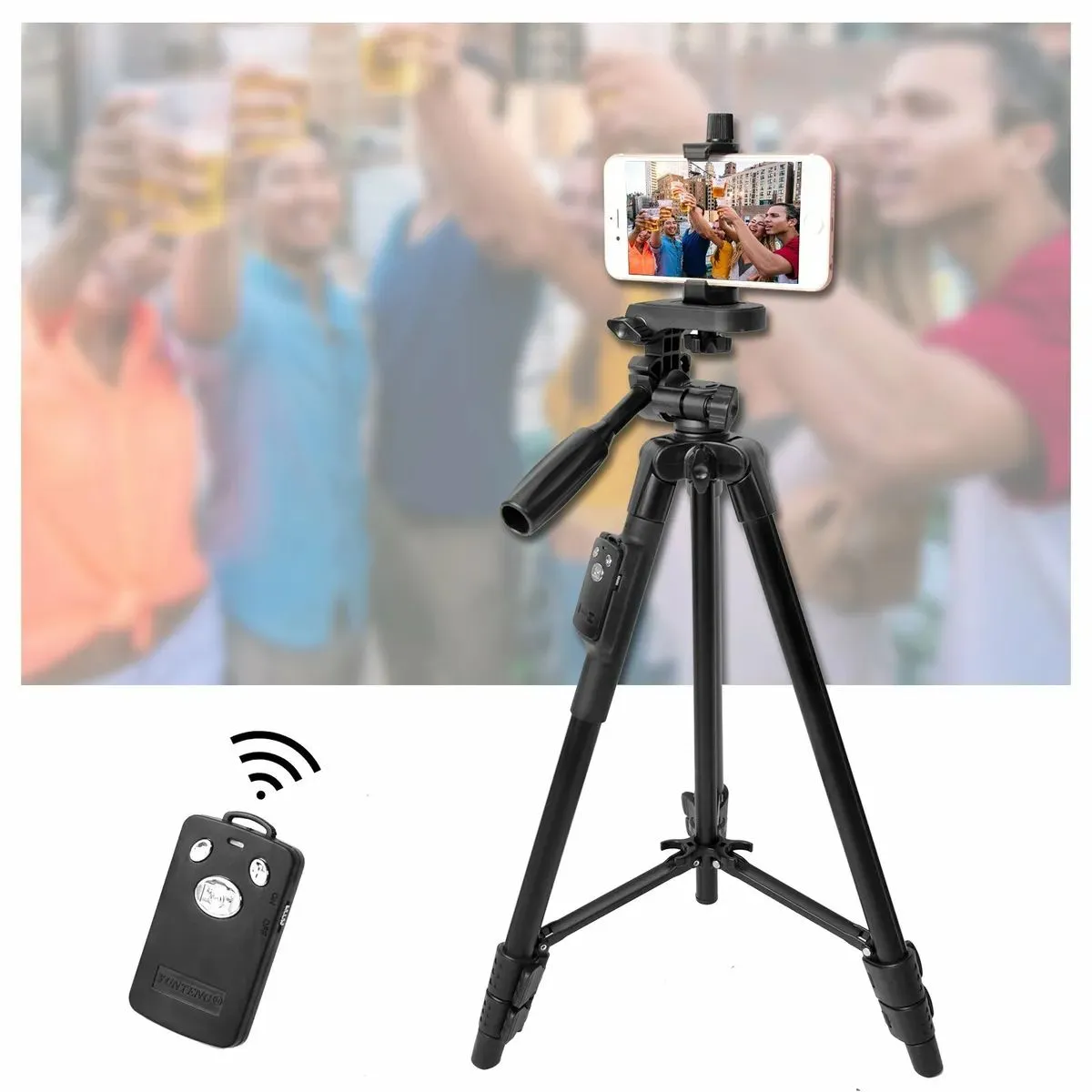 GENERICO - Tripode Para Celular Camara Profesional Aluminio Negro 125cm Bluetooth