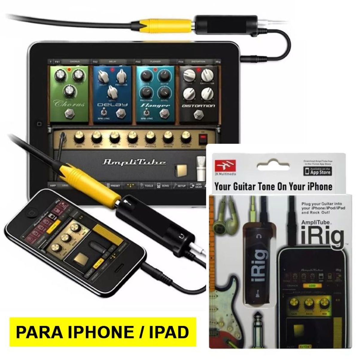 GENERICO - Irig Adaptador Para Guitarra Interfaz conexión a iPhone Ipad