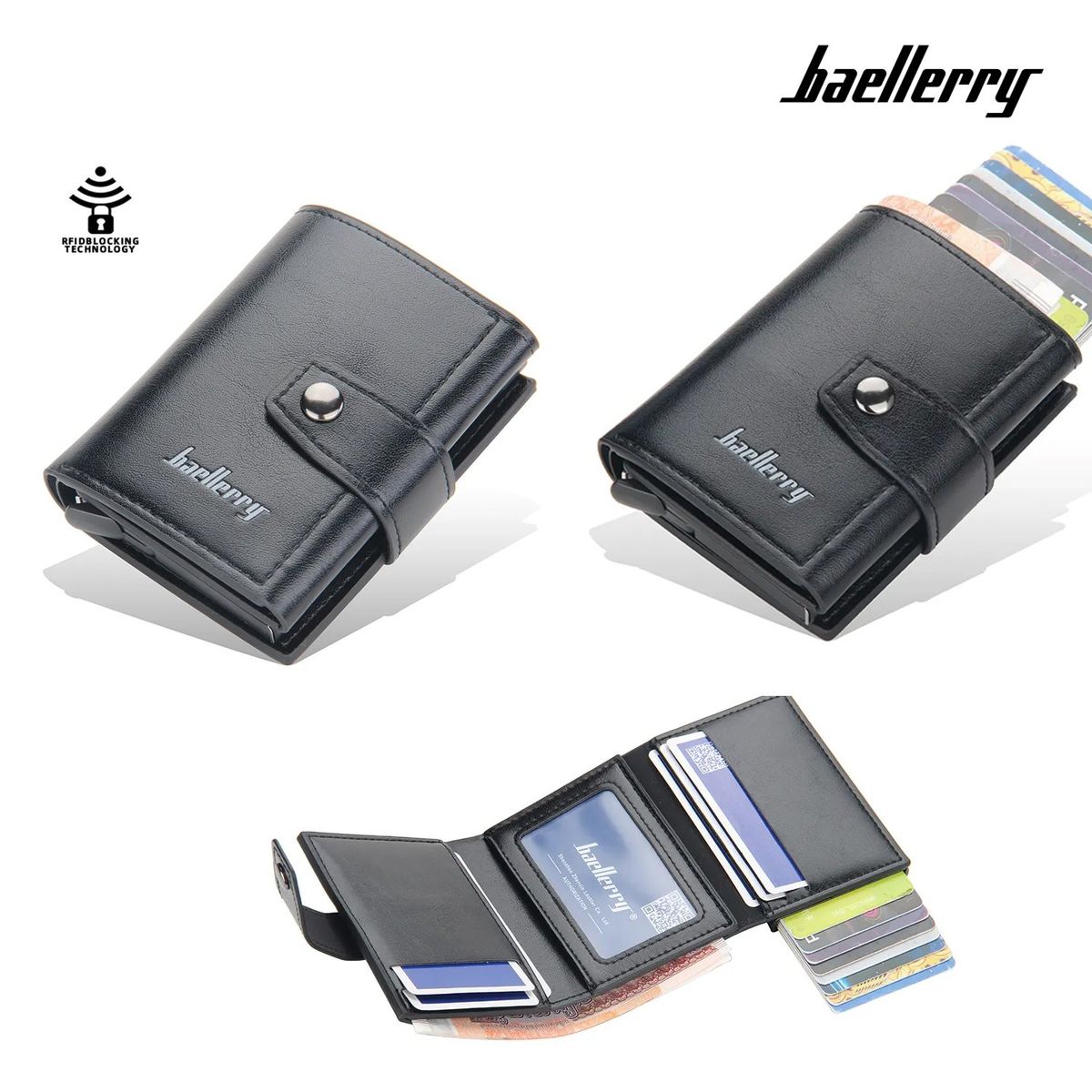 BAELLERRY - BILLETERA HOMBRE CUERO TARJETERO BAELLERRY RFID