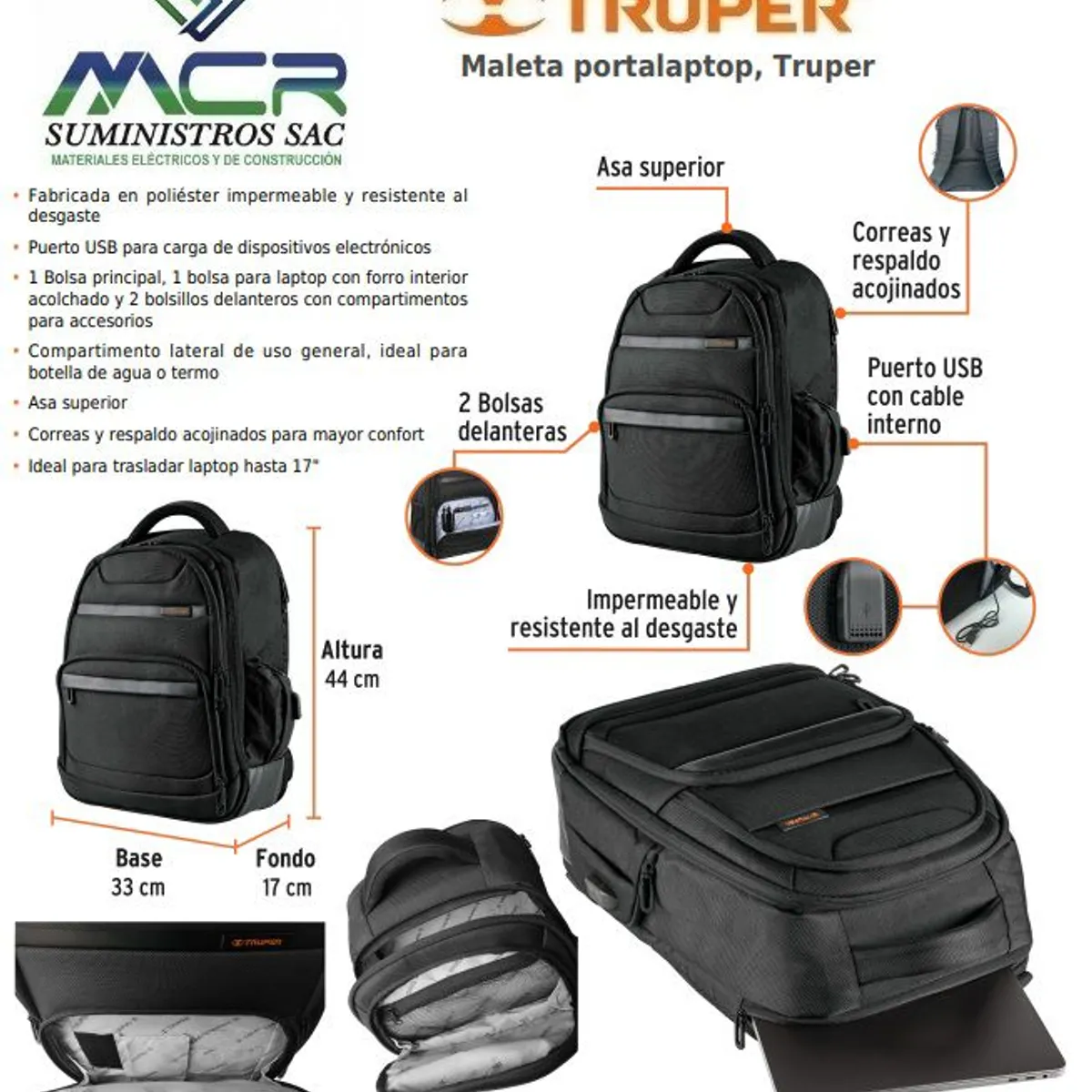 TRUPER - Mochila PORTLapto PROMOCION