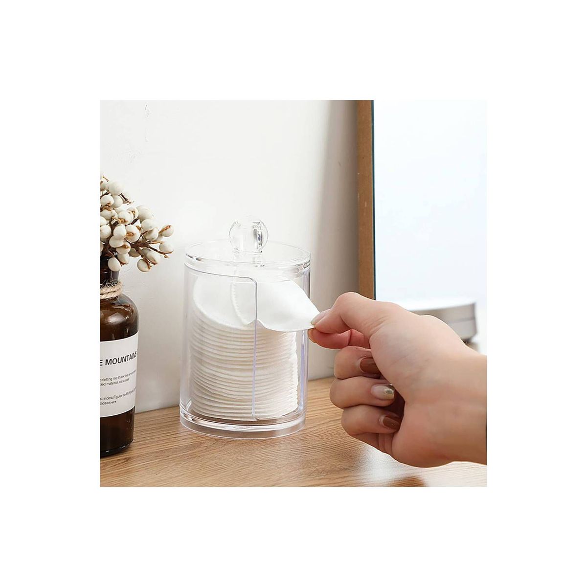 GENERICO - Organizador Acrílico Dispensador de ALGODON Desmaquillantes