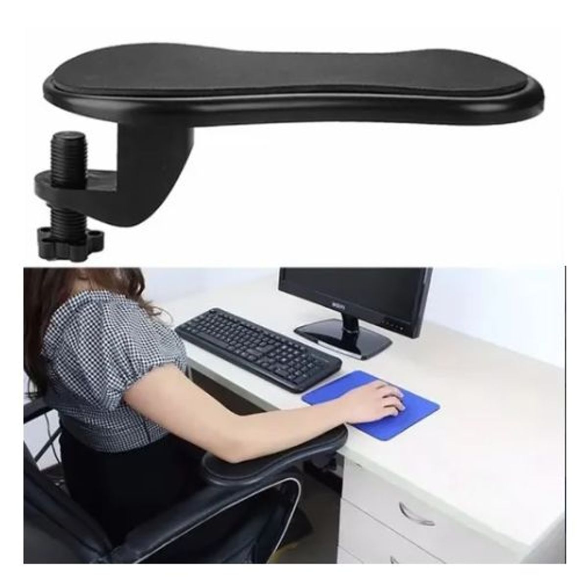 KAST PE - Reposabrazo ergonomico girable - Negro