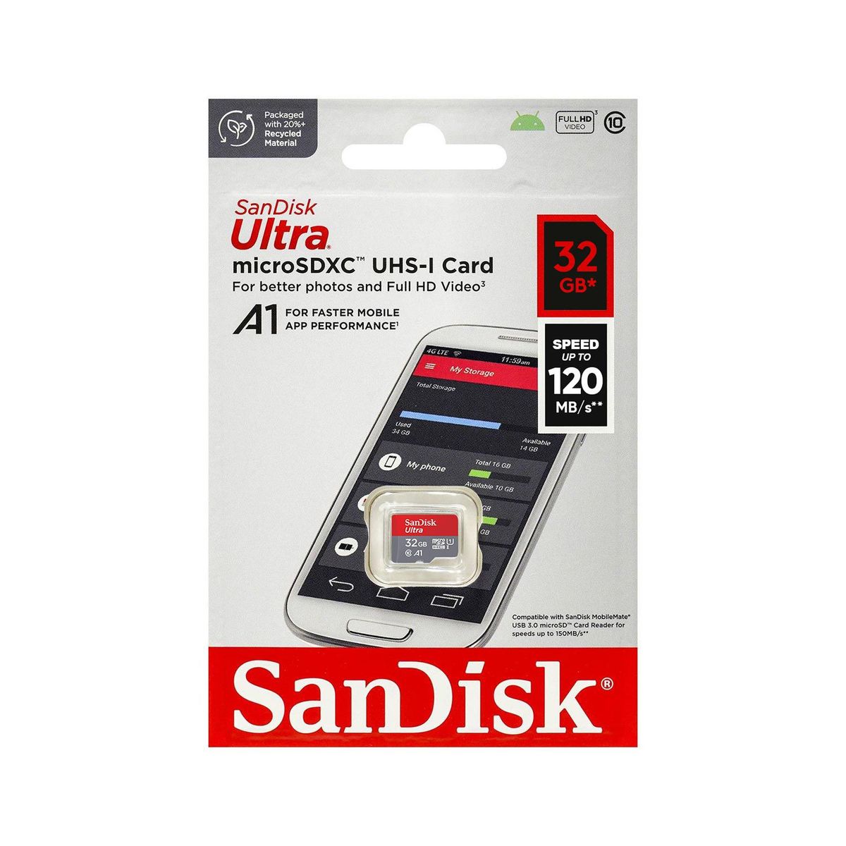 SANDISK - Memoria Sandisk Microsd 32 Gb Ultra A1 120MbS